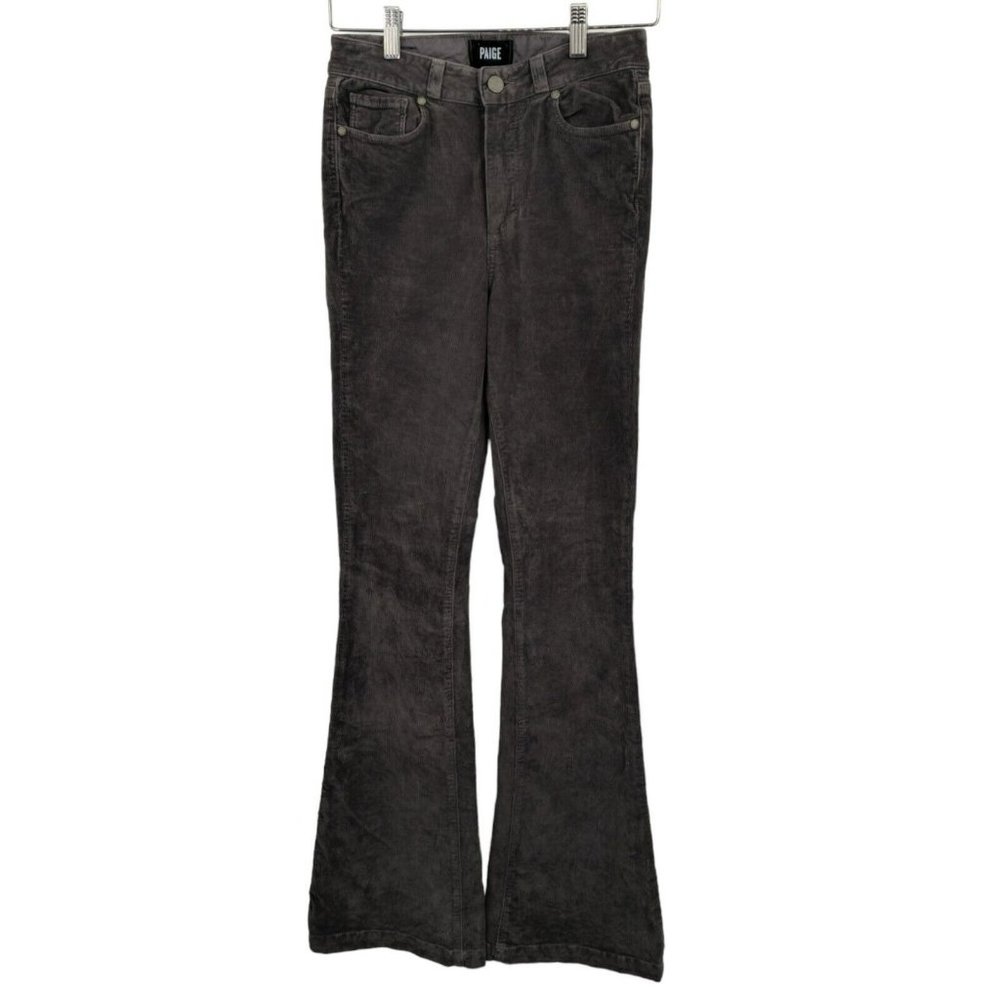 PAIGE Bell Canyon High Rise Flare Cords Corduroy 27 Bell Bottoms Granite Gray